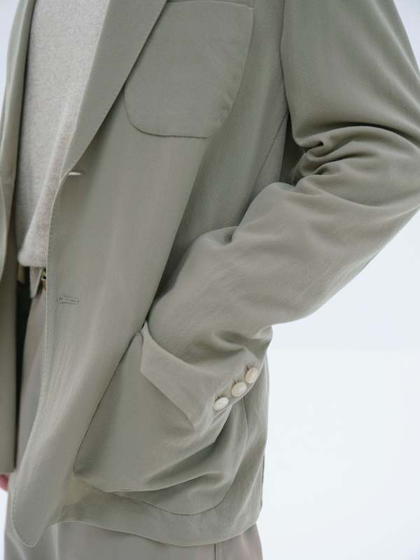 Auralee Hard Twist Wool Viyella Shirts - Light Khaki | Garmentory