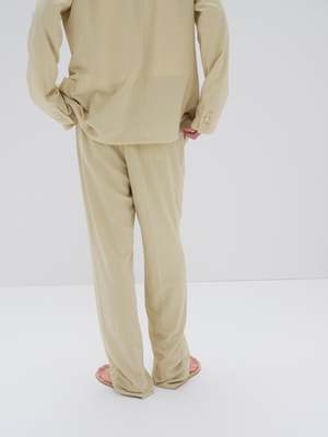 Auralee Hard Twist Wool Viyella Slacks - Ivory Yellow | Garmentory
