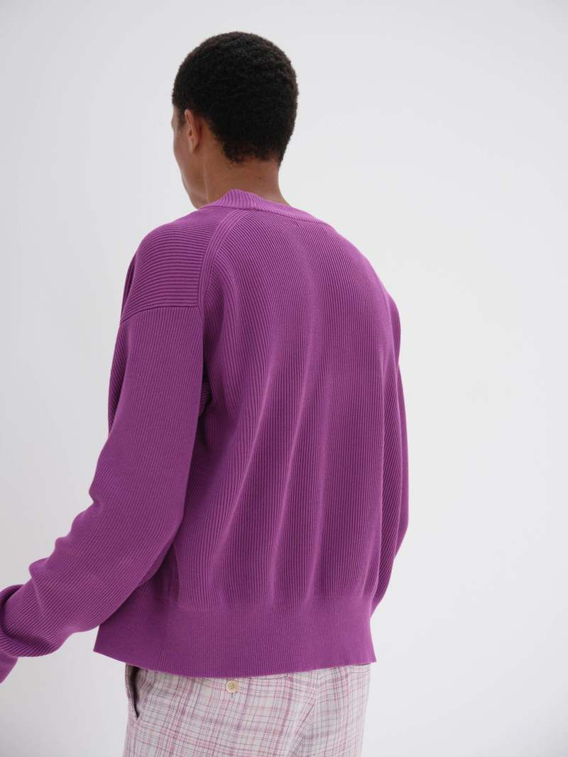 Auralee Super Hard Twist Rib Knit Cardigan - Brown | Garmentory