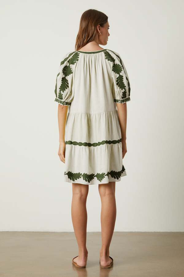 green emerald velvet dress Sephora Smocked Drop Waist Dress  1964