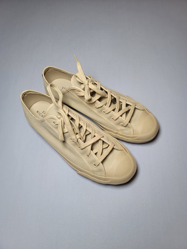 Studio Nicholson Merino Vulcanised Sole Canvas Shoe - Dove on Garmentory