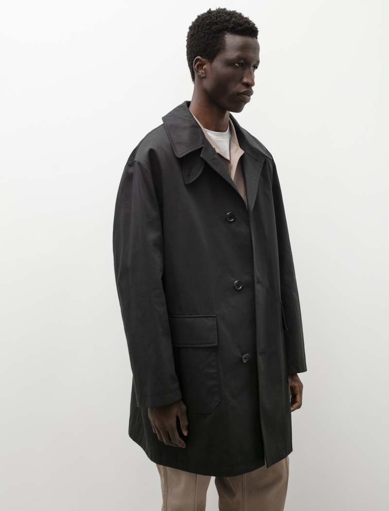 James Coward Overcoat Cotton Gabardine - Black | Garmentory James Coward Overcoat Cotton Gabardine - Black | Garmentory