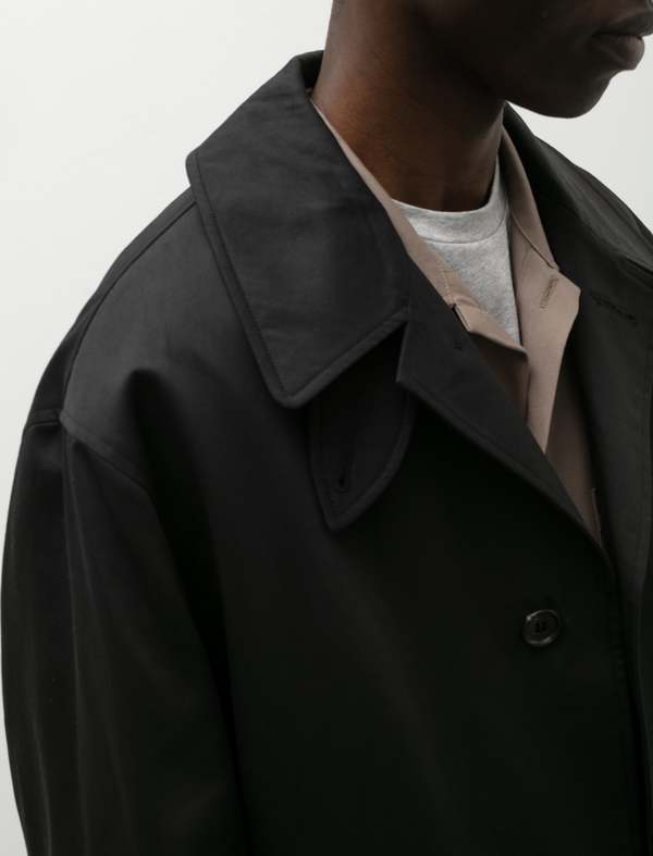 James Coward Overcoat Cotton Gabardine - Black | Garmentory