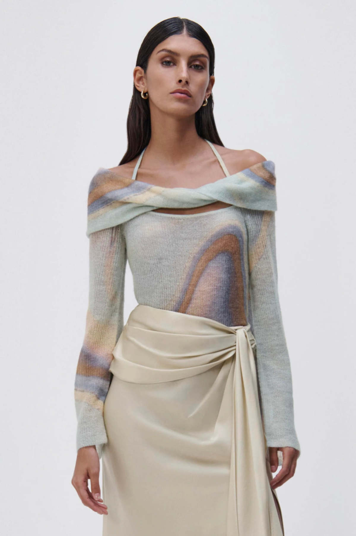 JONATHAN SIMKHAI コットン　ブラウス Jonathan Simkhai Cambria Off Shoulder Halter Ties Top