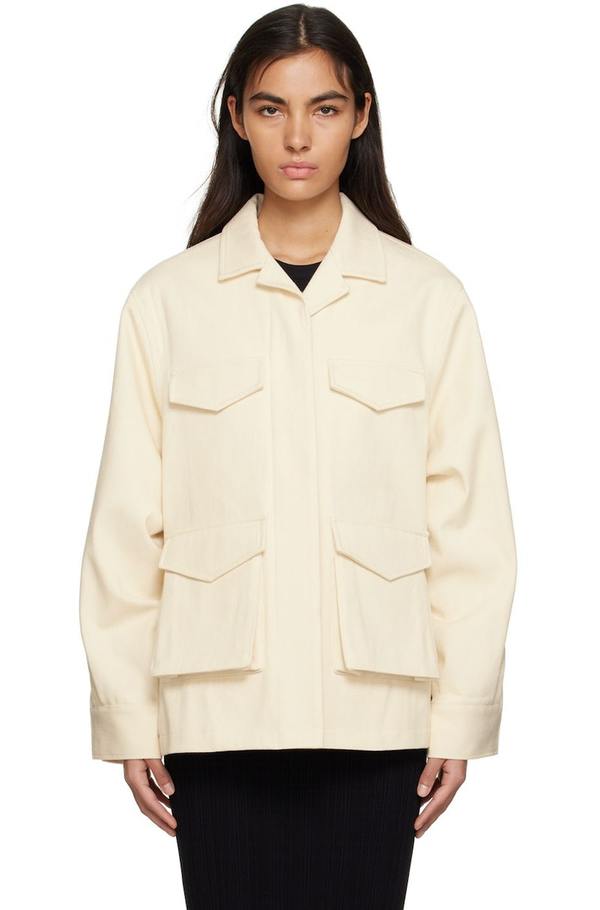 Totême Army Jacket - Ecru | Garmentory Totême Army Jacket - Ecru | Garmentory
