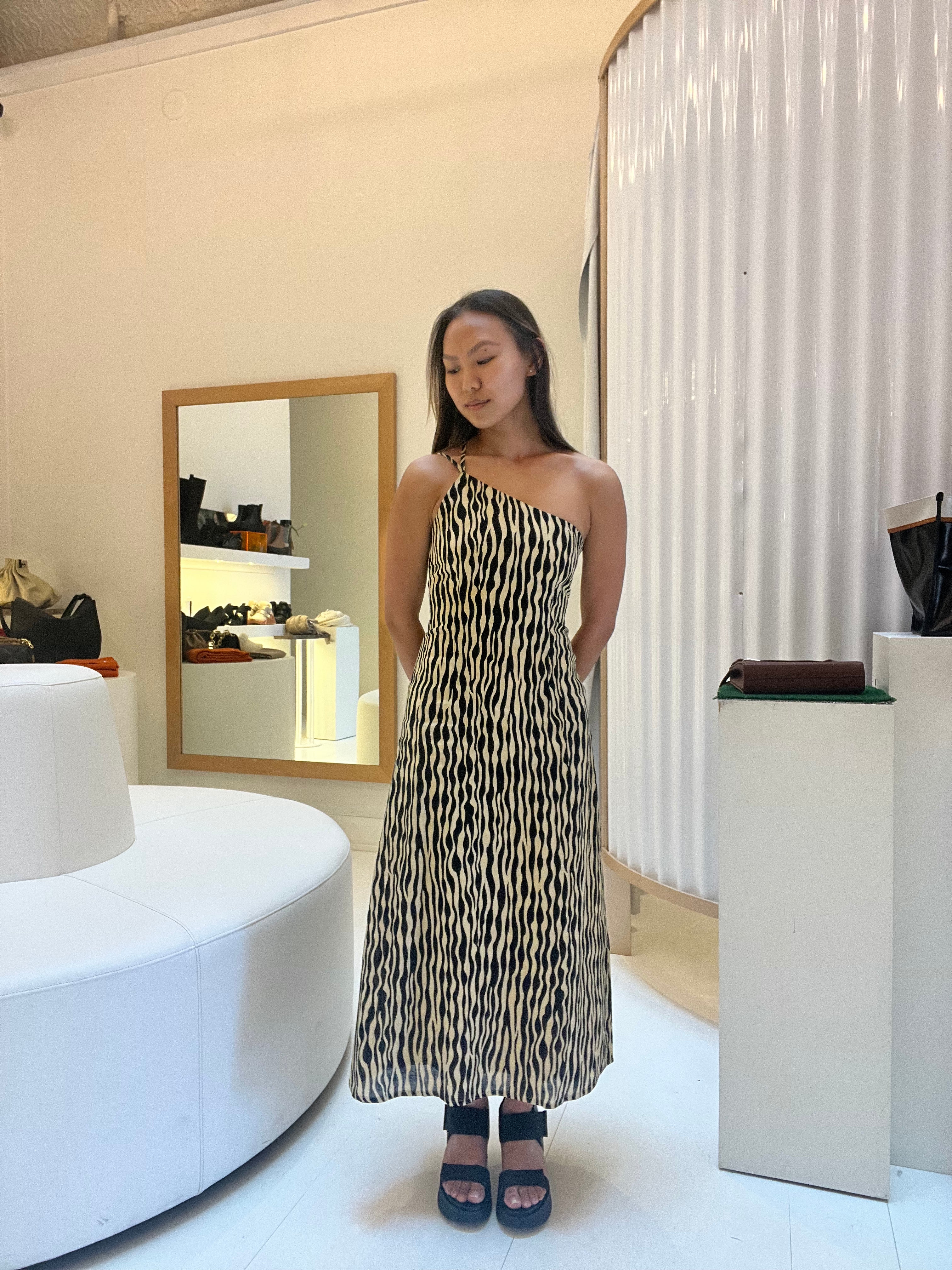 open lace back dress Faithfull the Brand La Ora Midi Dress in White – Coco & Lola main image 0