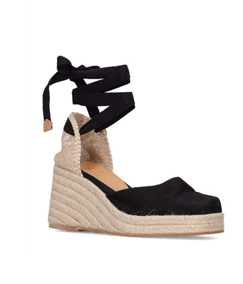 Castaner Tina Wedge Espadrille - Black | Garmentory