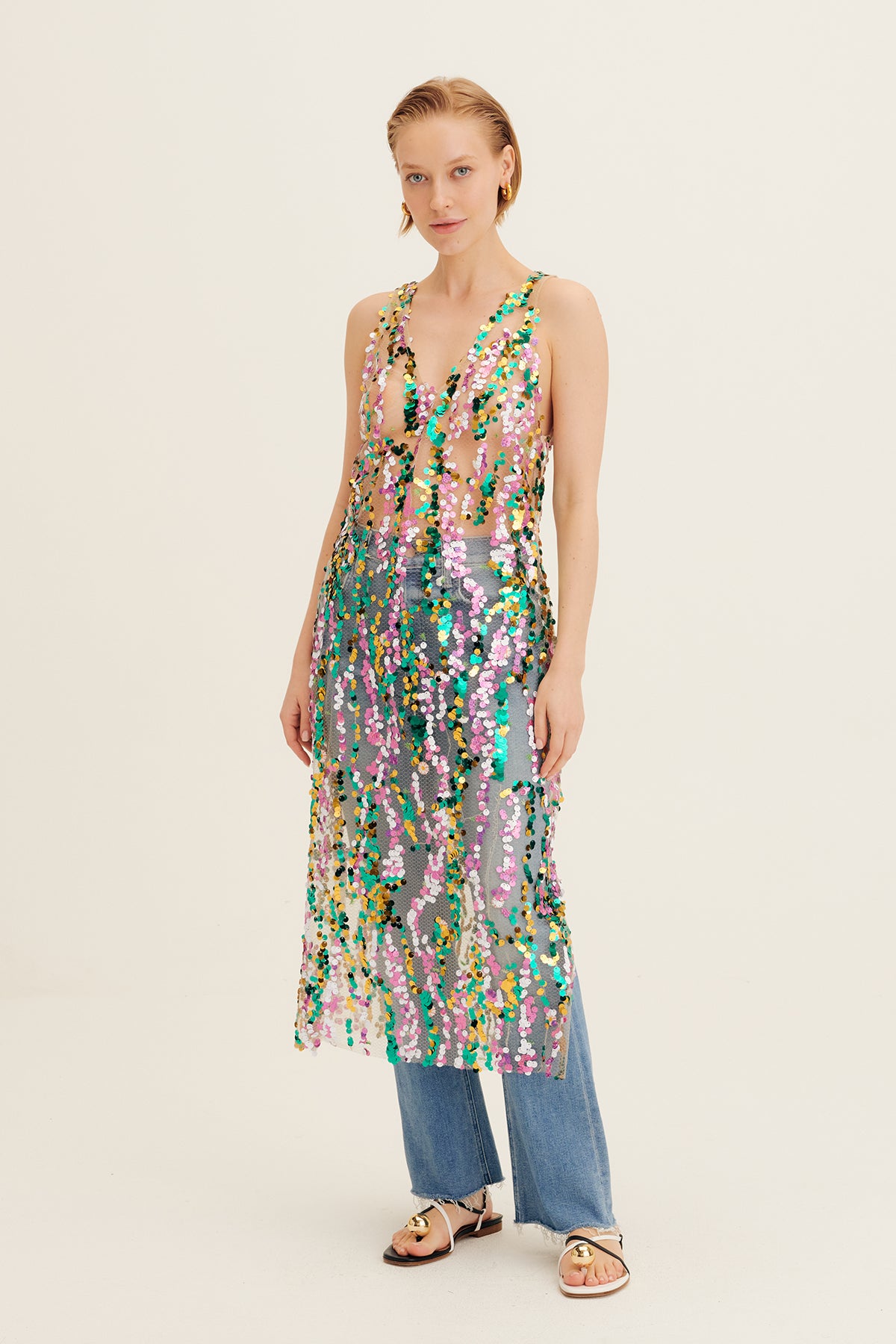 rhode sequin dress Siedres Rhode V-Neck Sequined Dress