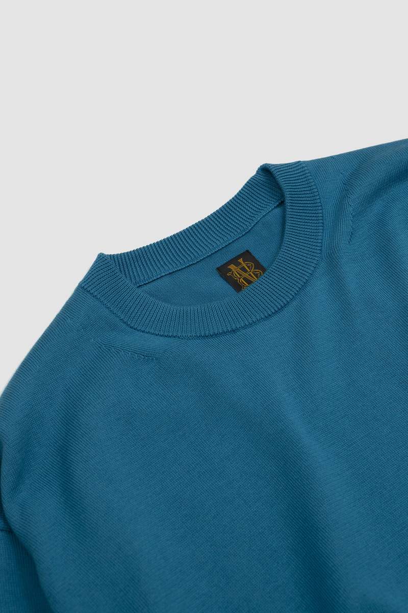 Batoner Seaisland Cotton Crew Neck Pullover - Blue | Garmentory