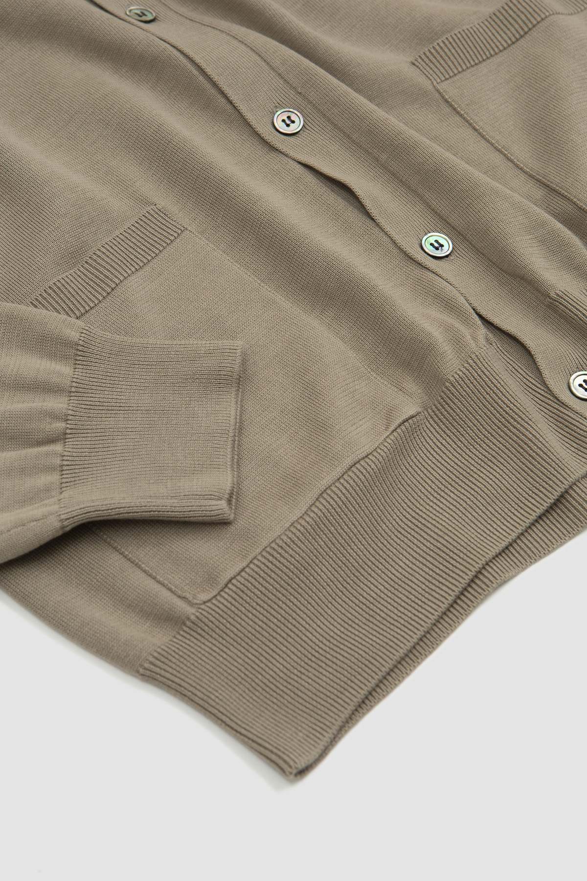 Batoner Seaisland Cotton V Neck Cardigan - Beige | Garmentory