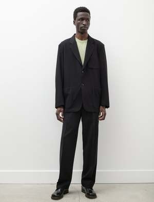 Auralee Hard Twist Wool Viyella Slacks - Black | Garmentory