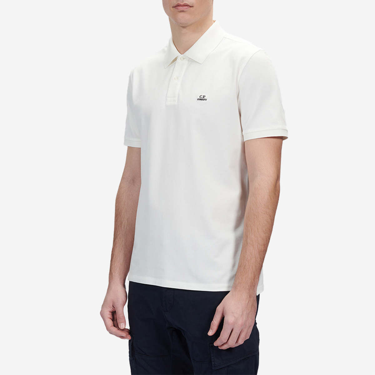 CP company Stretch Piquet Polo Shirt Gauze White Garmentory