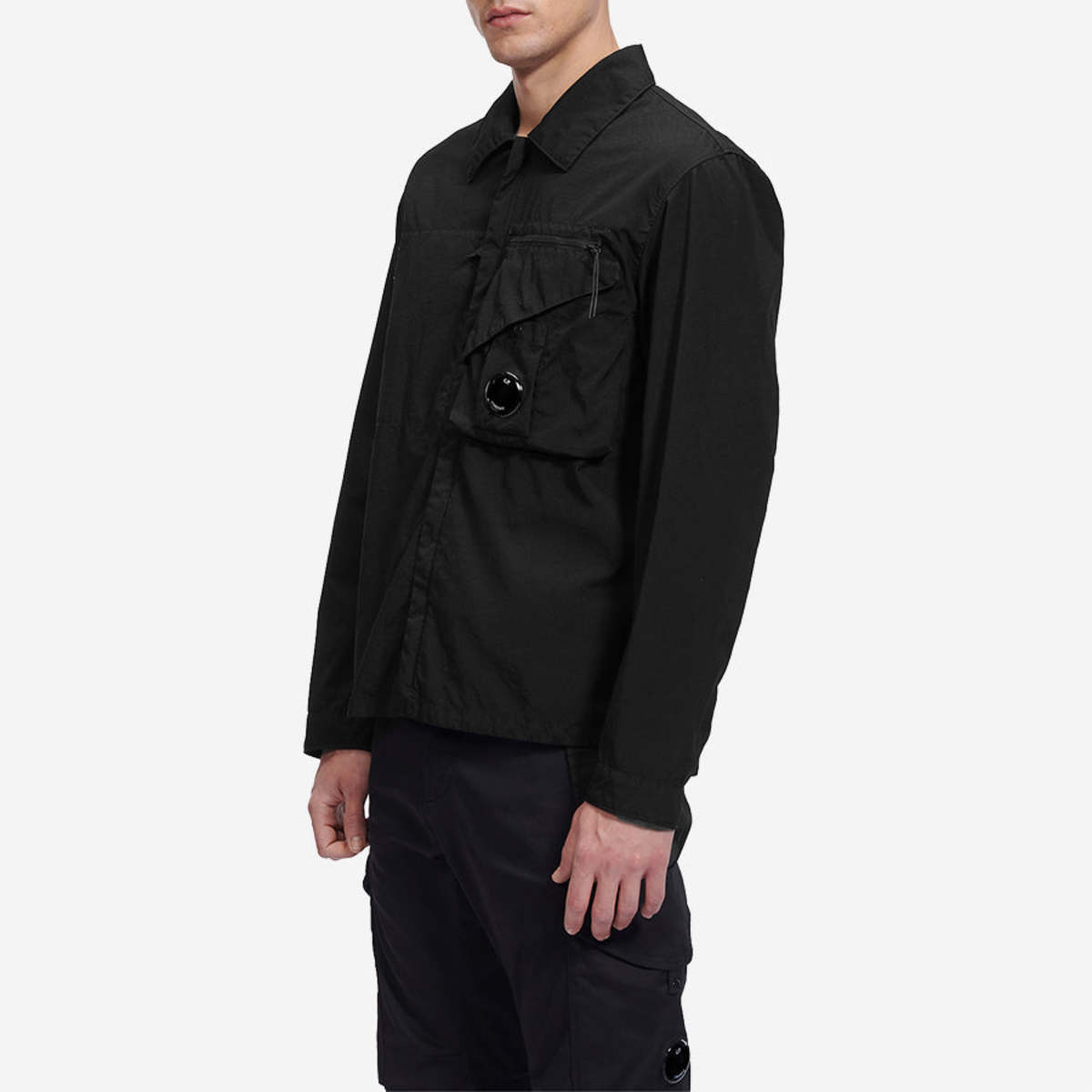 CP company Taylon P Zip Lens Overshirt - Black | Garmentory