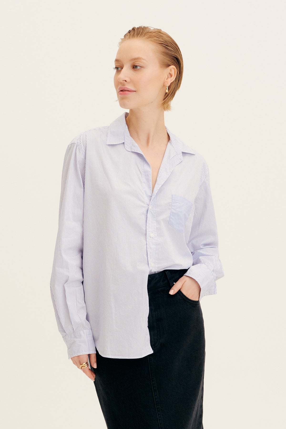 トップス Frank & Eileen Ron Herman shirt L Ron Herman X Frank & Eileen Exclusive Shirt - Blue Stripe/Contrast