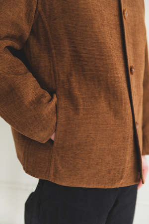 Auralee Cotton Mole Melton Hand Sewn Blouson - Brown | Garmentory