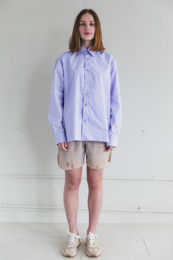 シャツ camiel fortgens oversized shirt lilac Camiel Fortgens Long Sleeve Pocket Shirt - Lilac | Garmentory