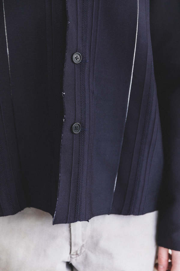 Camiel Fortgens Long Sleeve Relief Cardigan - Navy | Garmentory