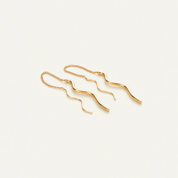 Jenny Bird Squiggle Threader Earrings Garmentory