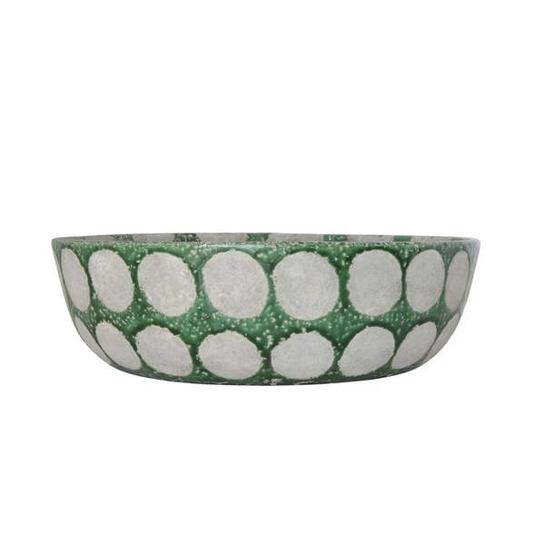 Creative CoOp Decorative Distressed Terracotta Bowl Green Garmentory