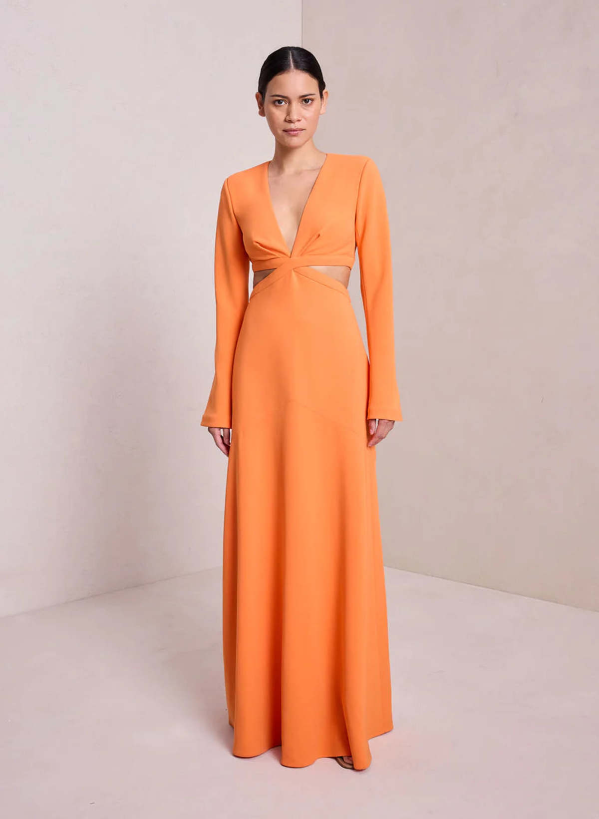 issa long dress Issa Gather Waist Floor Length Silk Jersey Dress in Pink Bordeaux Maxi 0159LT