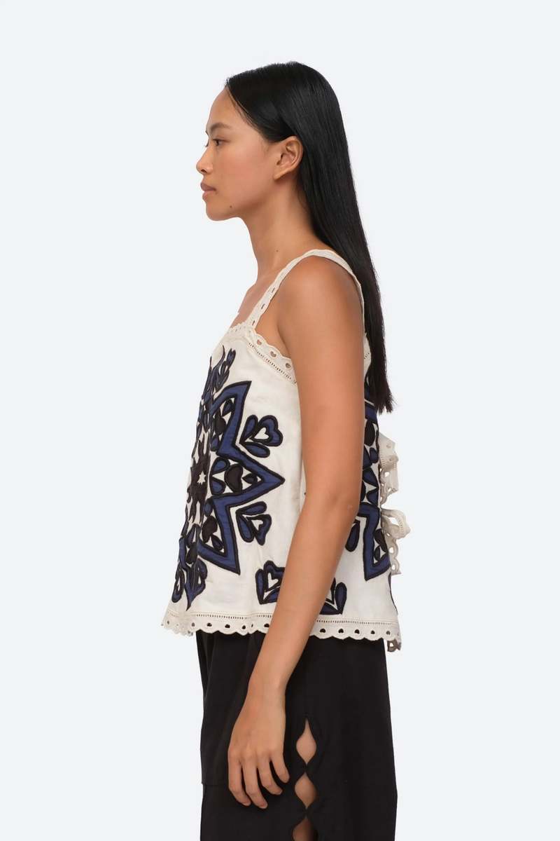 Sea NY Kaia Kaleidoscope Applique Tank - Sage | Garmentory