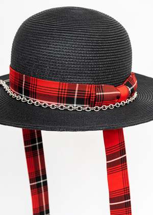 Kidill Ca4la Collaboration Straw Bowler Hat - Black | Garmentory