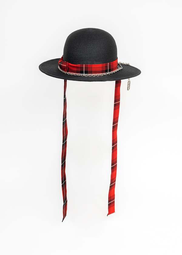 Kidill Ca4la Collaboration Straw Bowler Hat - Black | Garmentory