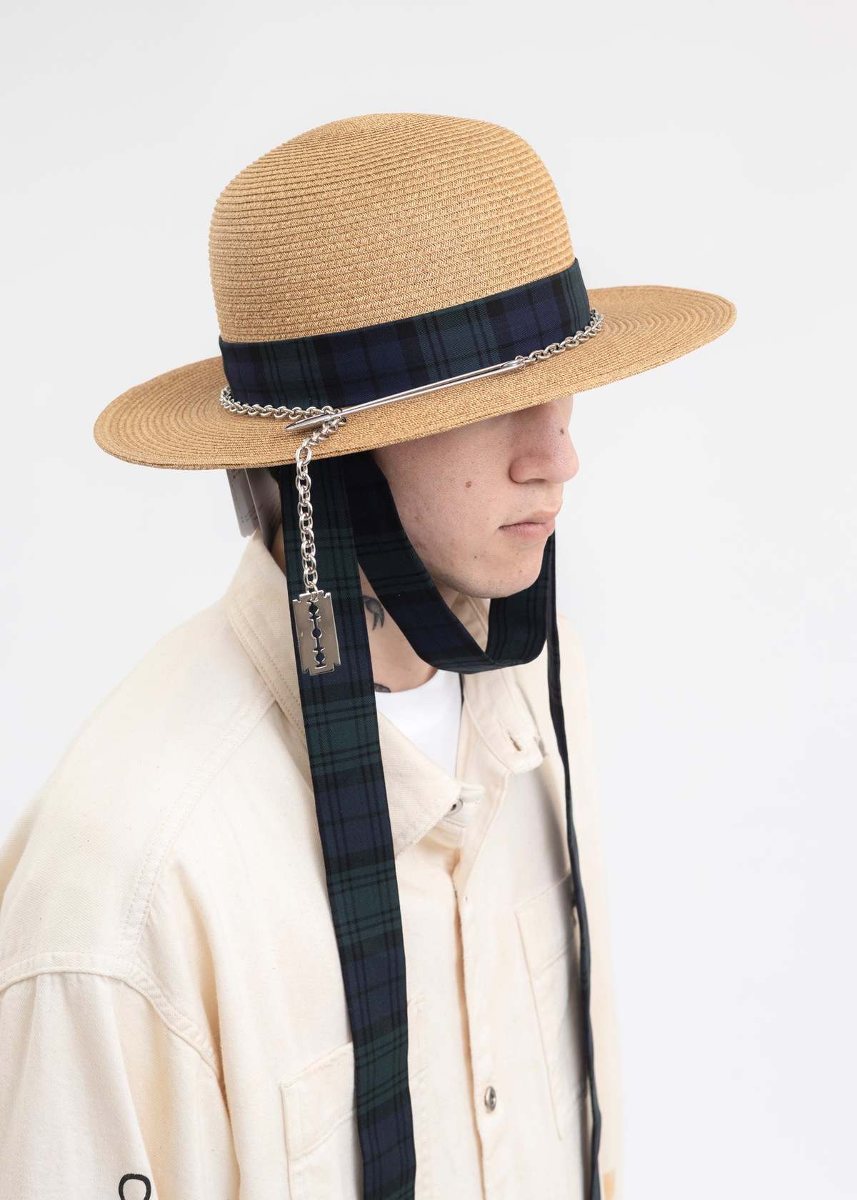 CAMEL-BROWN-STRAW-BOWLER-HAT-- 