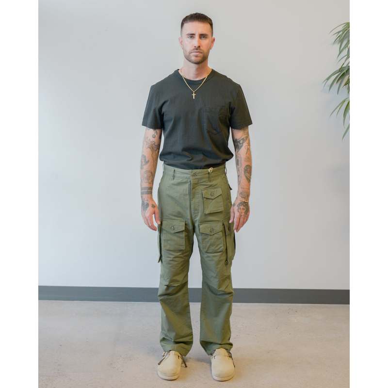 Engineered Garments Cotton Ripstop FA Pant - Olive | Garmentory