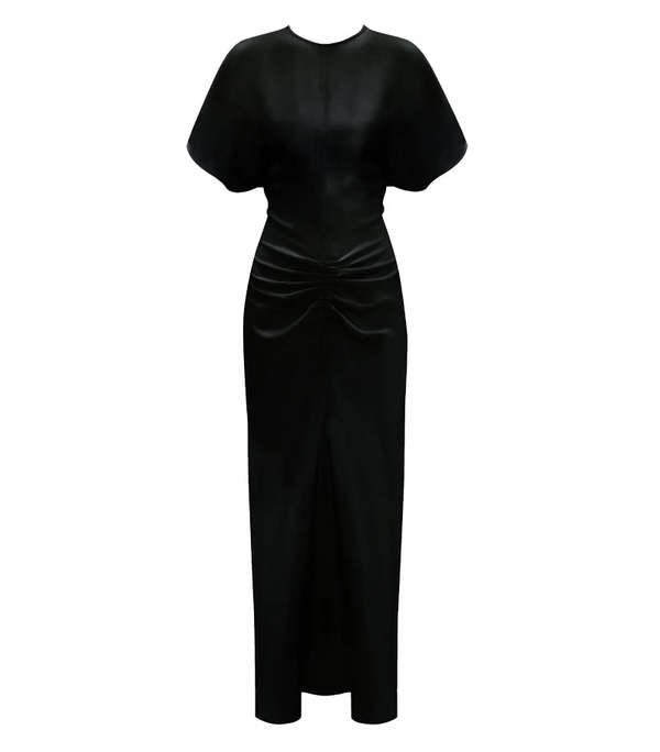 knee length dresses for ladies Gathered Waist Midi Dress in Peacock main image 1