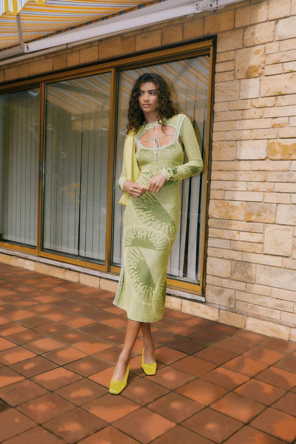 HOUSE OF SUNNY Falling Hockney Dress - Kiwi