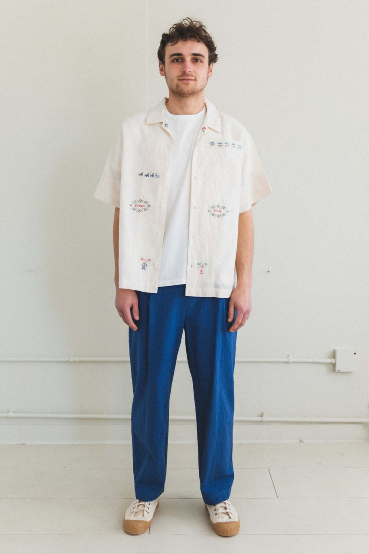 STORY mfg. Sampler Hand Embroidery Greetings Shirt - Image 11 of 14