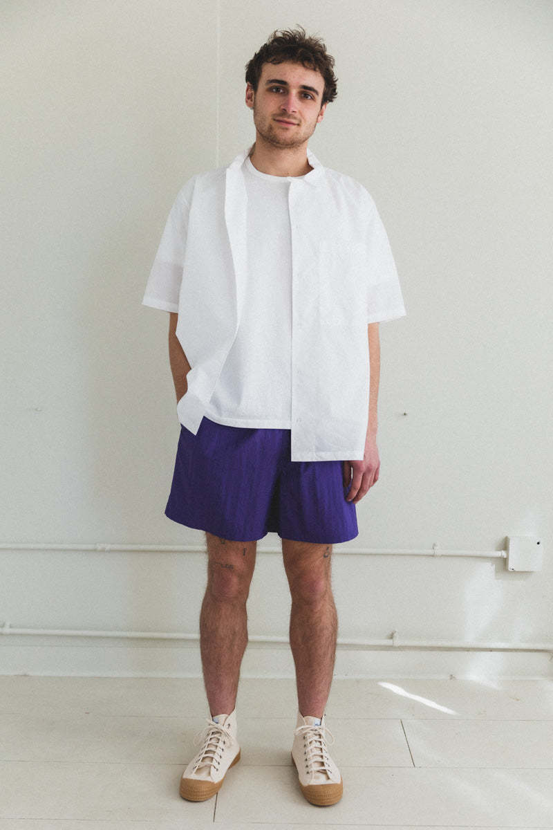 よく見る「芸能人が愛用 Auralee Washed Cotton Nylon Weather Easy Shorts - Purple パンツ