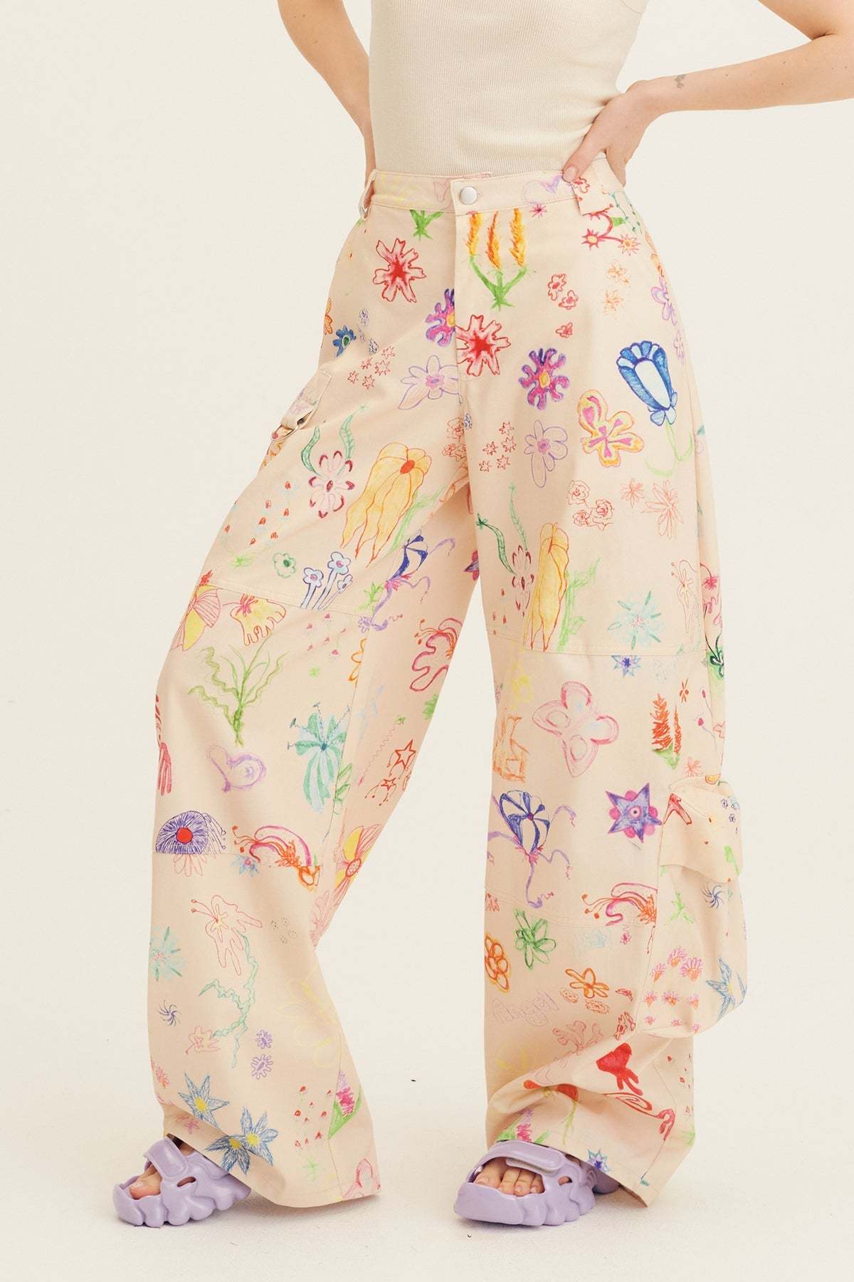 Collina Strada Lawn Cargo Pant - Floral Doodle | Garmentory