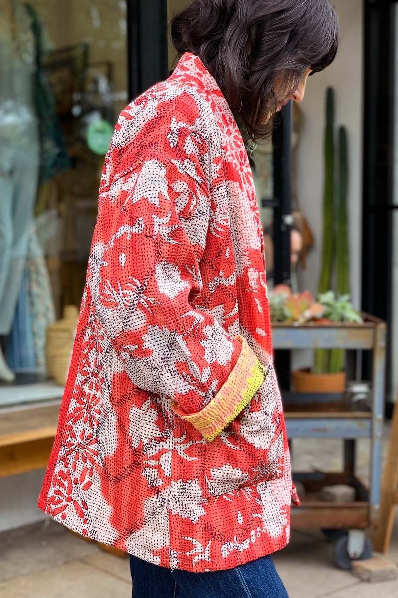 The Canyon Vintage Kantha Jacket Ruby Garmentory