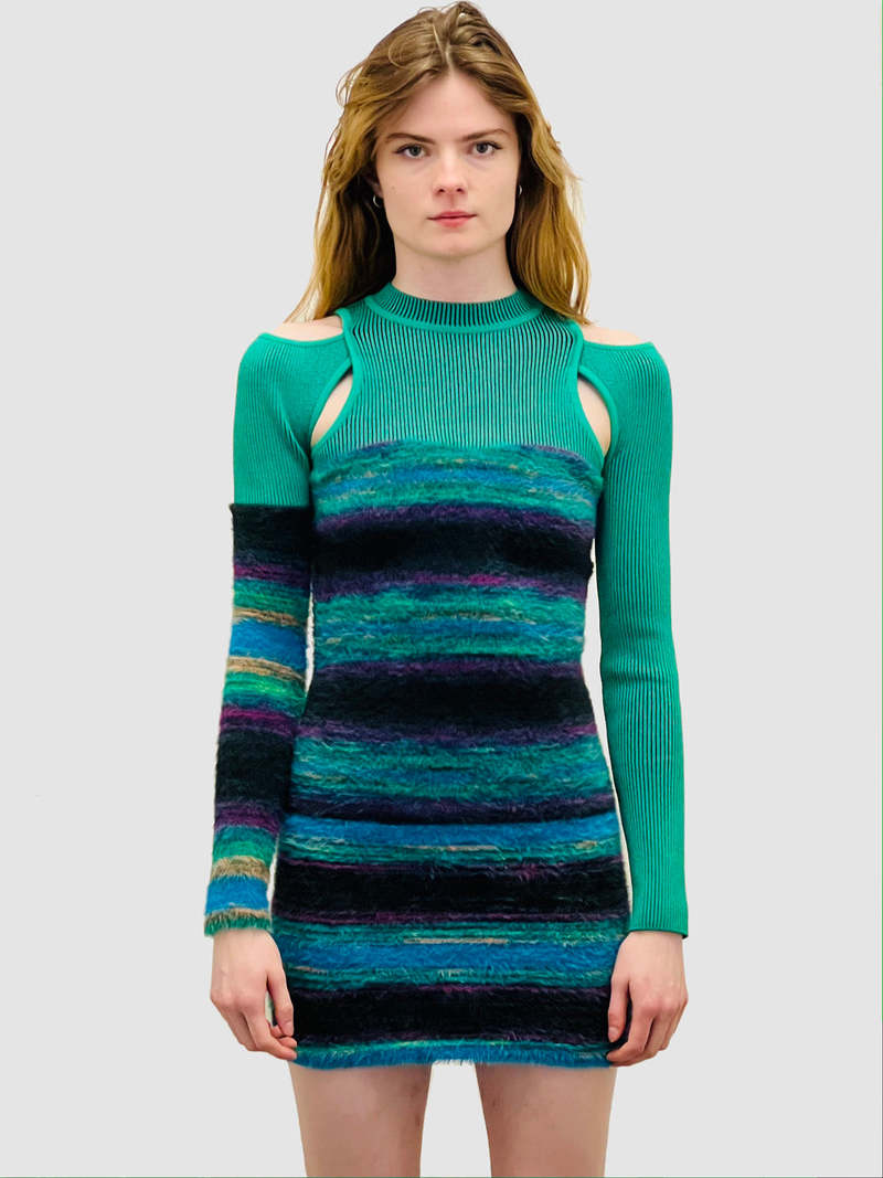 Simone Knit Mini Dress 泡立てよ Sサイズ エクリュ
