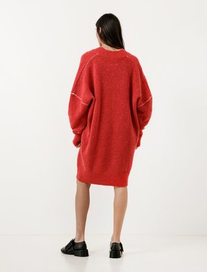 MM6 by Maison Margiela V-Neck Sweater Dress - Tomato Red | Garmentory