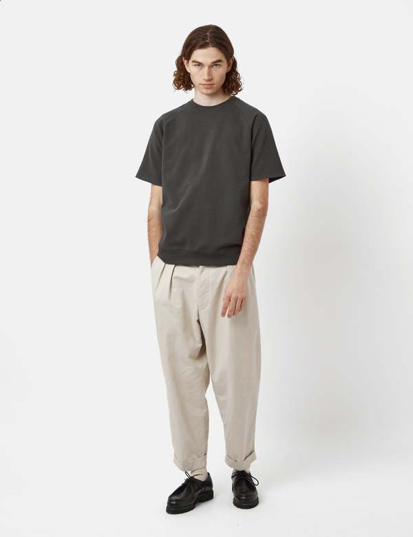 BEAMS PLUS 2Pleats Tapered Twill セメント M Beams Plus 2 Pleat Twill Trousers - Cement Grey | Garmentory