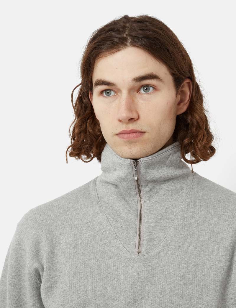 Beams Plus Half Zip Sweatshirt - Grey | Garmentory
