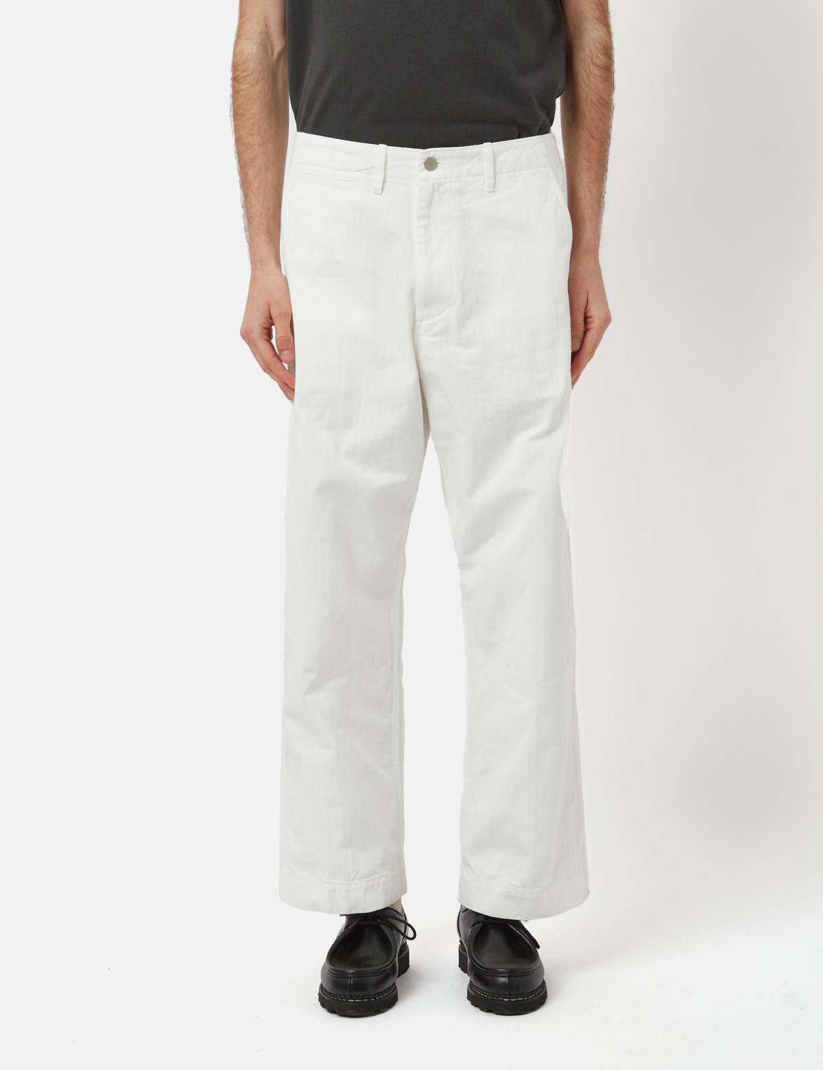 ビームスプラス MIL Trousers Herringbone ホワイト M Beams Plus MIL Trousers Herringbone - White | Garmentory