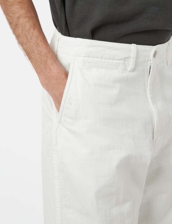 Beams Plus MIL Trousers Herringbone - White | Garmentory