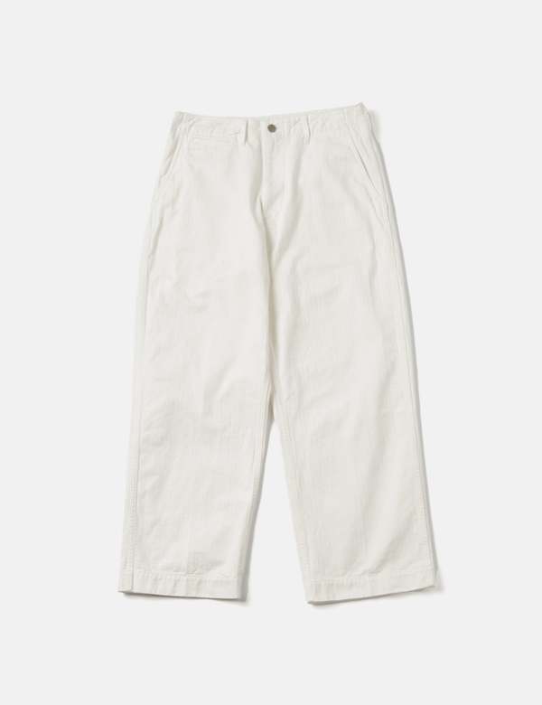 ビームスプラス MIL Trousers Herringbone ホワイト M Beams Plus MIL Trousers Herringbone - White | Garmentory