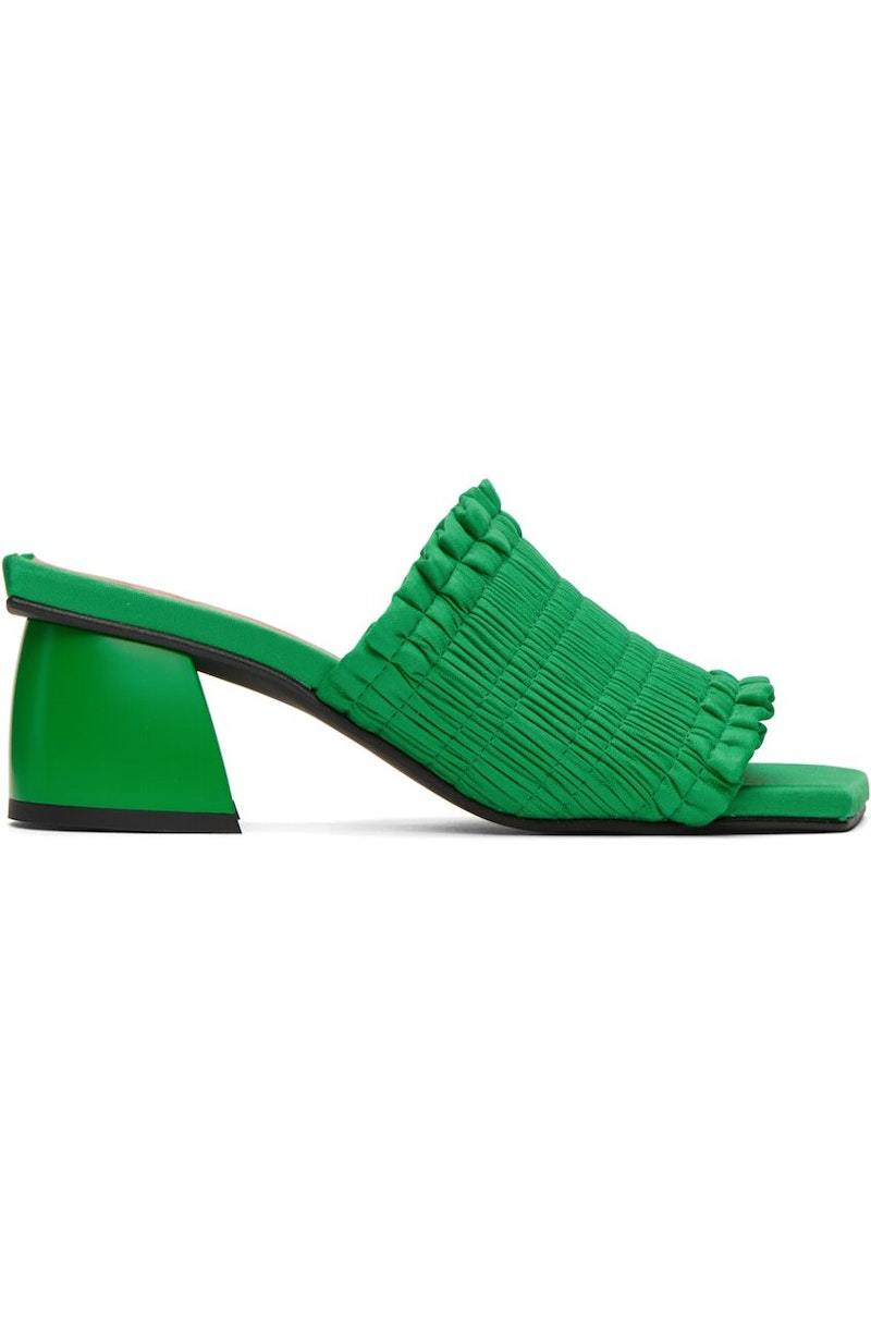 GANNI Green Smock Mules | Garmentory