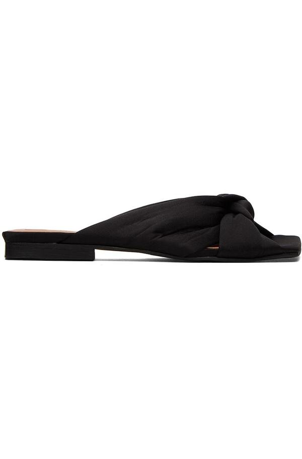 GANNI Black Soft Knot Mules | Garmentory