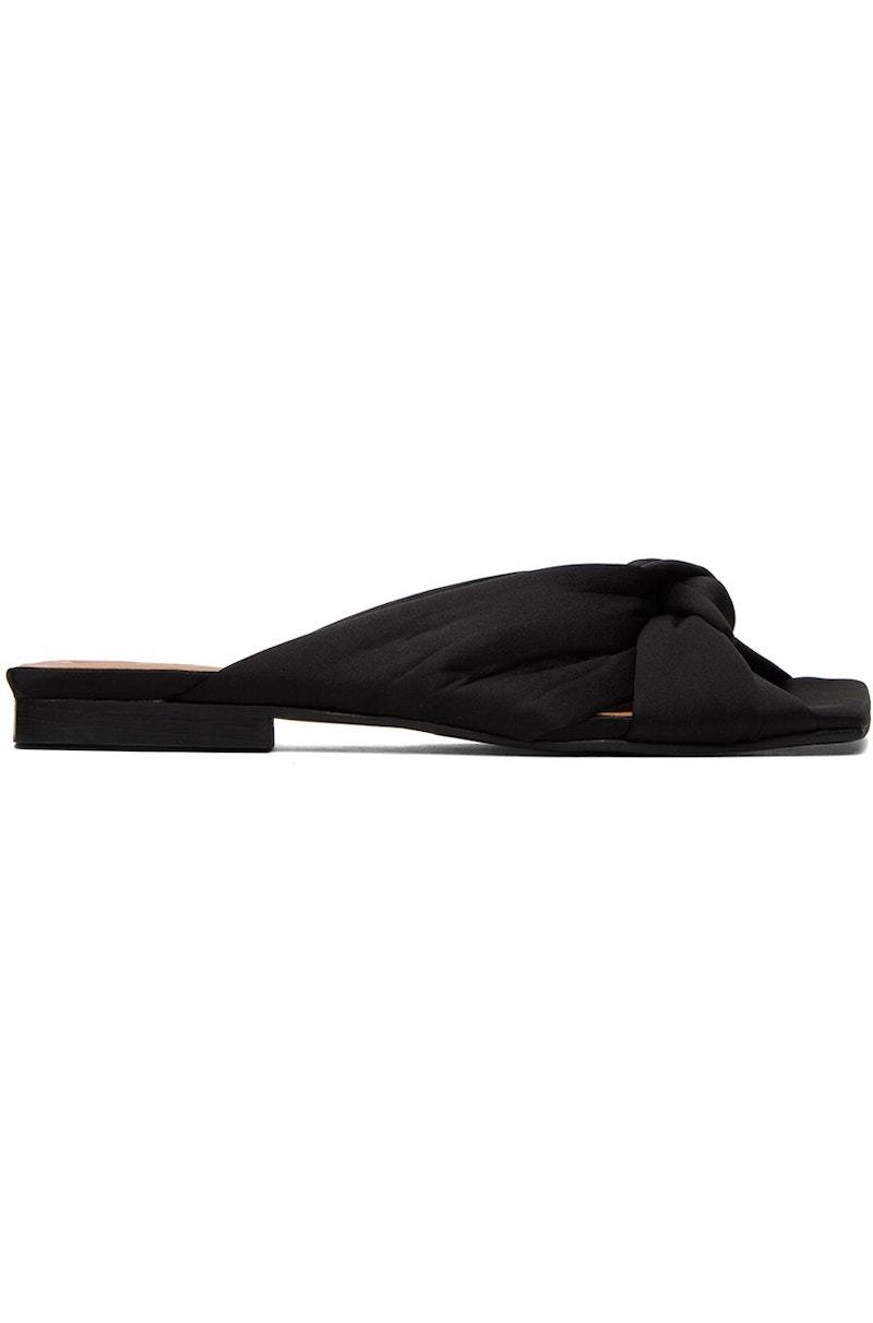 GANNI Black Soft Knot Mules | Garmentory