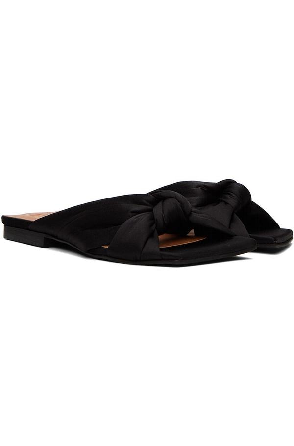 GANNI Black Soft Knot Mules | Garmentory