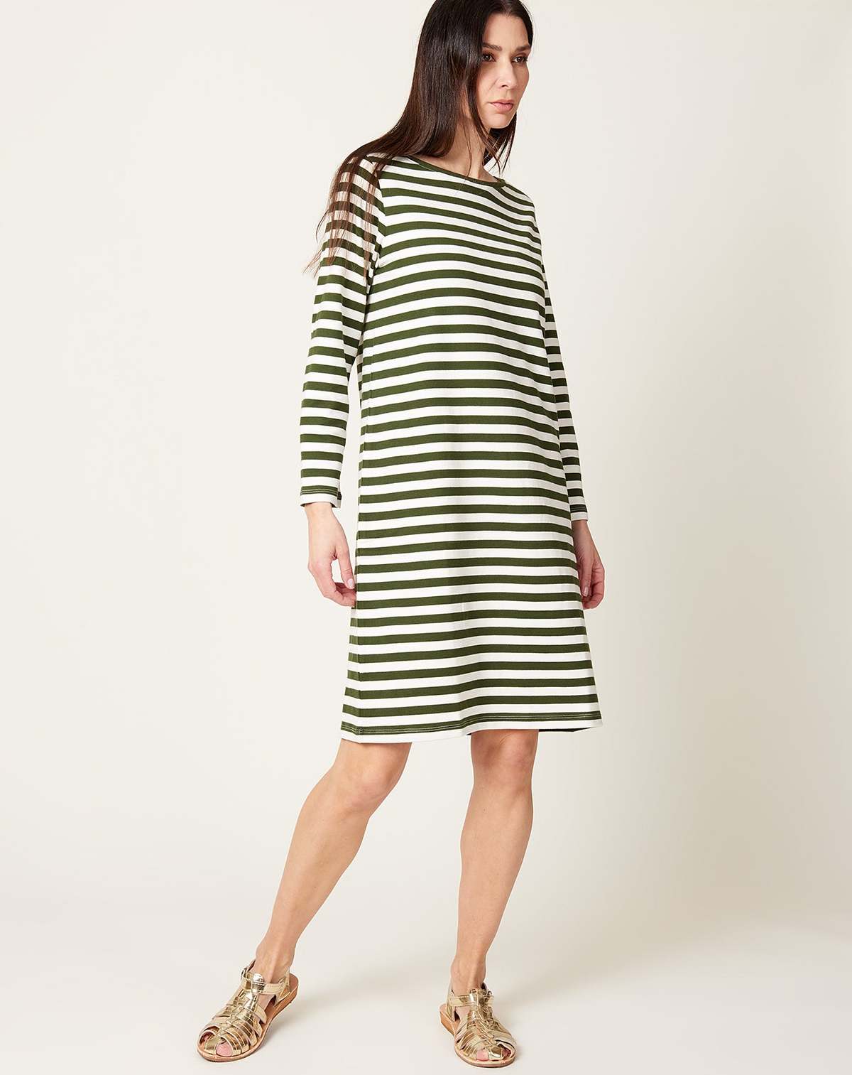 Breton Dress Breton Striped Maternity Dress, Blue/beige Striped, La Redoute