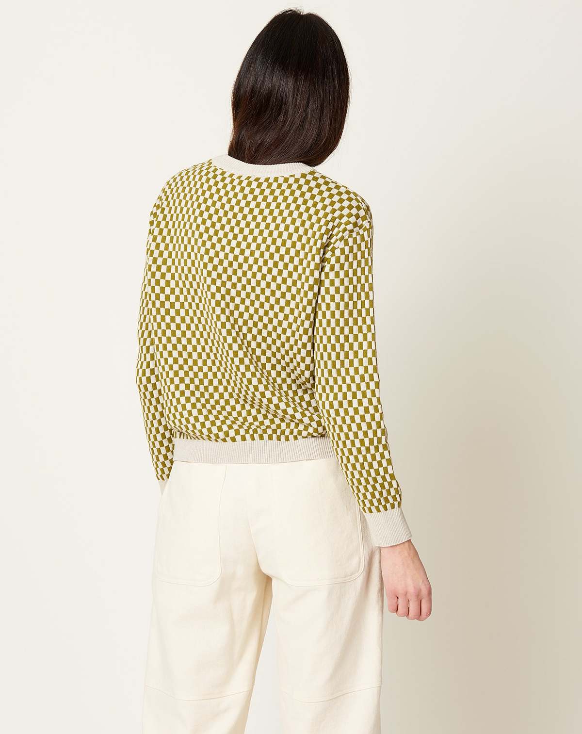 Checkerboard Knit Crew in Lawn Check | Garmentory