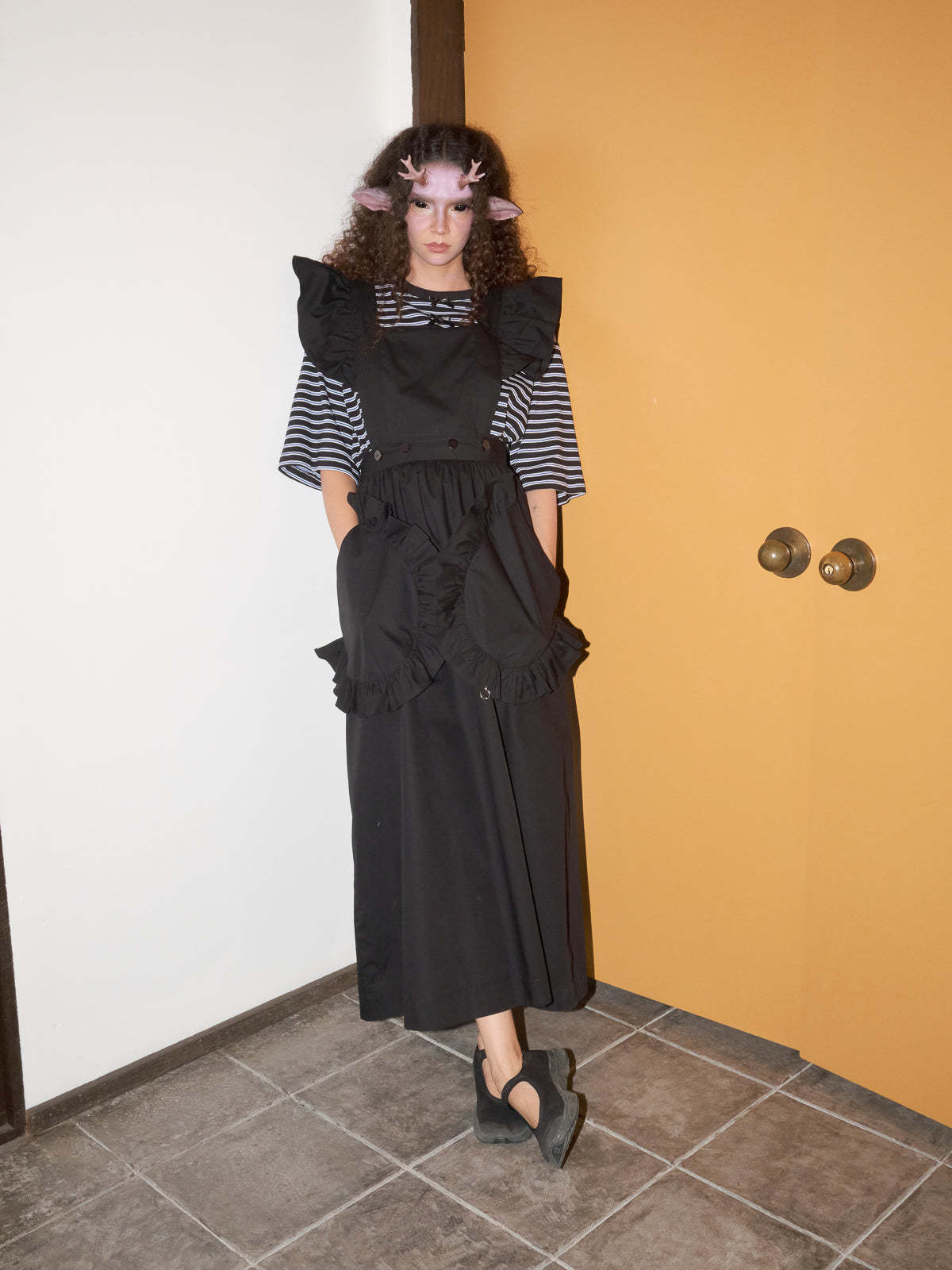 KkCo Lulu Apron Dress - Black | Garmentory