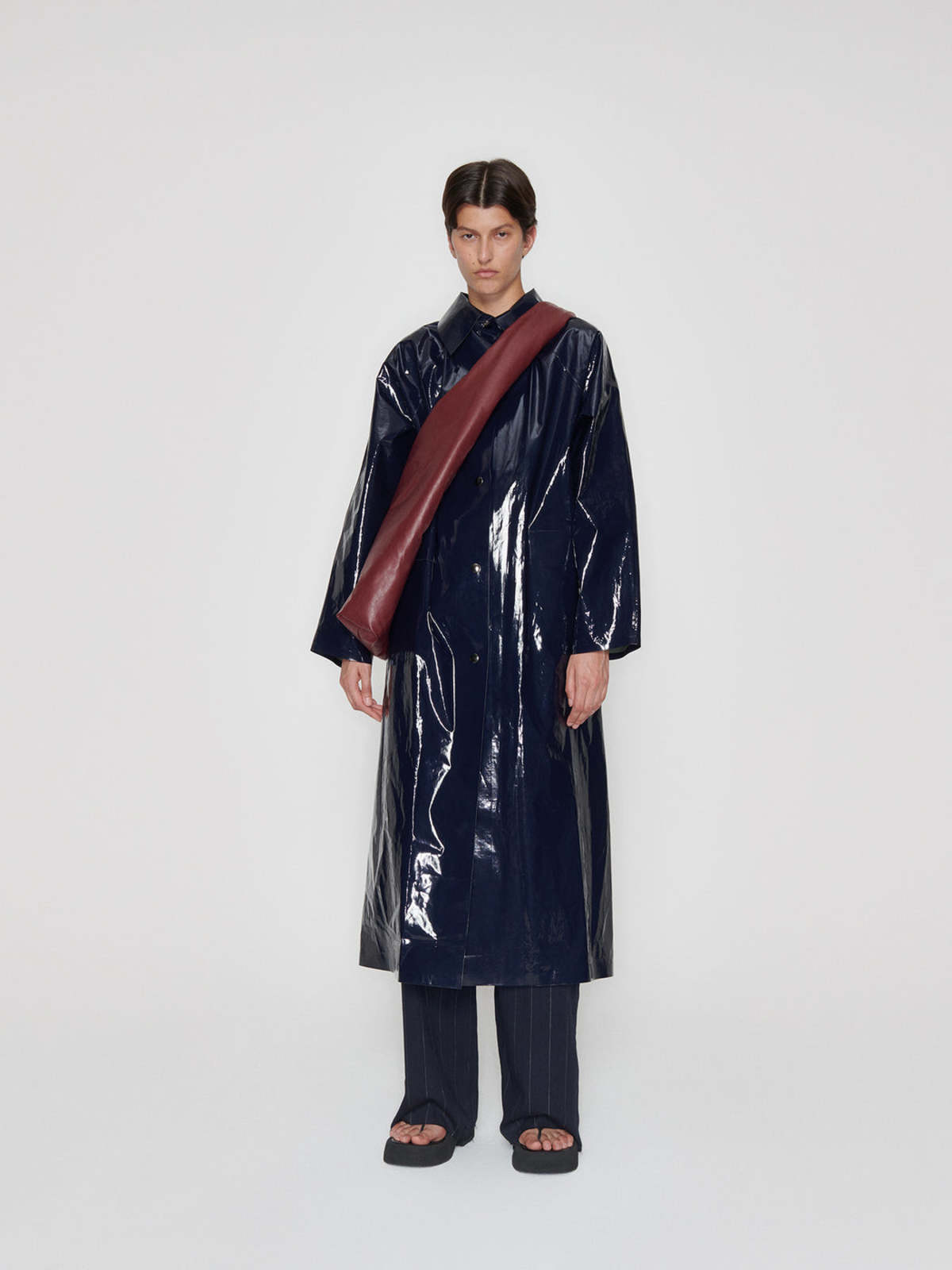 KASSL Editions Coat Original Long - Lacquer | Garmentory